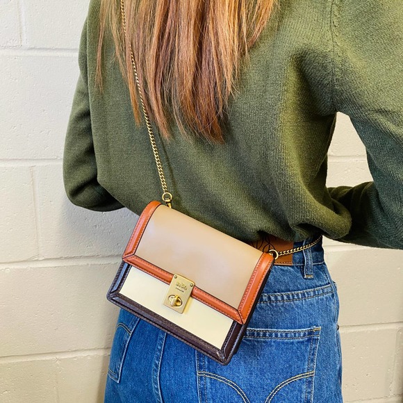 Coach Handbags - Coach 89230 Hutton Belt Bag In Colorblock IN Taupe Ginger Multi